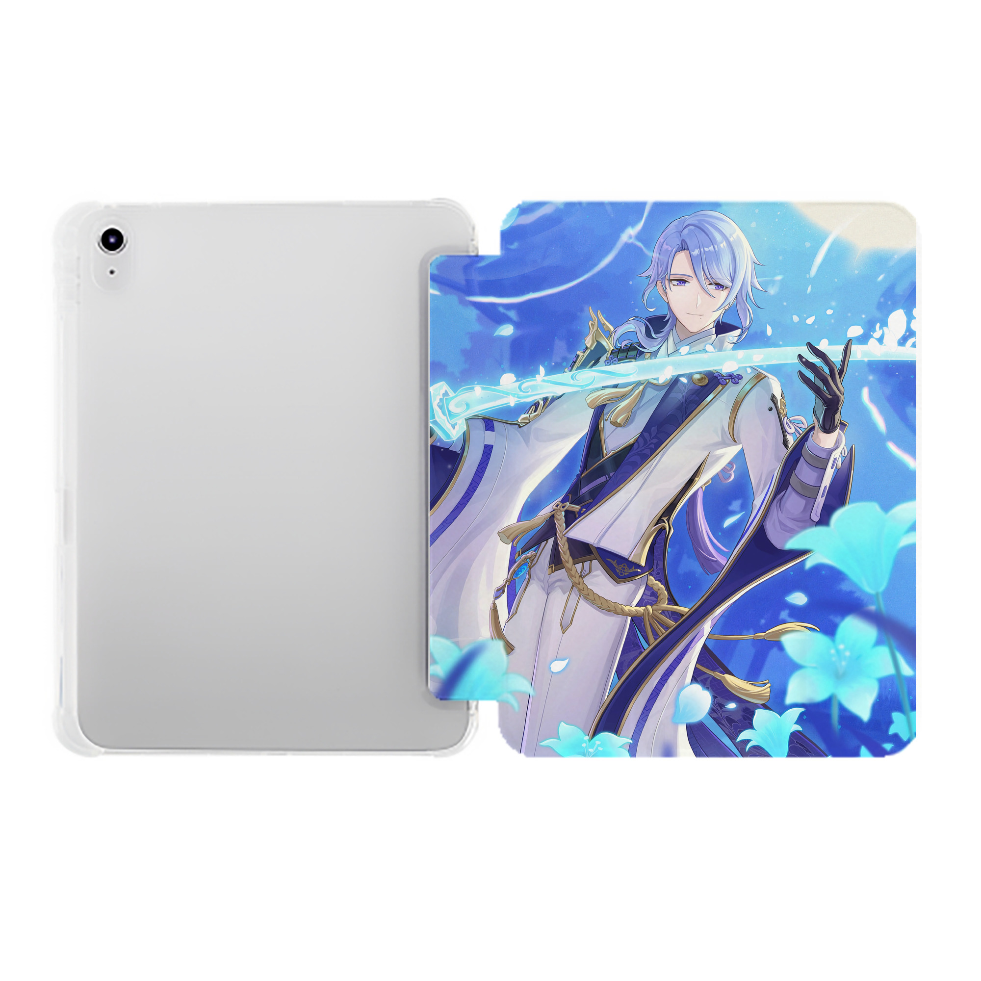 げんし神 genshin IPad ケース ペン収納付き 三つ折りスタンド PUレザー×シリコン 対応機種9.5/10.5/10.9インチ